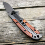 LDT DA43 Folding Knife 8Cr14Mov Blade Steel Rosewood Handle