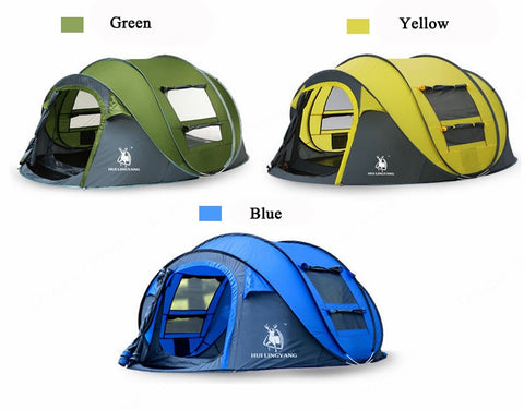 HUI LINGYANG Pop Up Tent 5-6 Person Double Layer Waterproof Tent