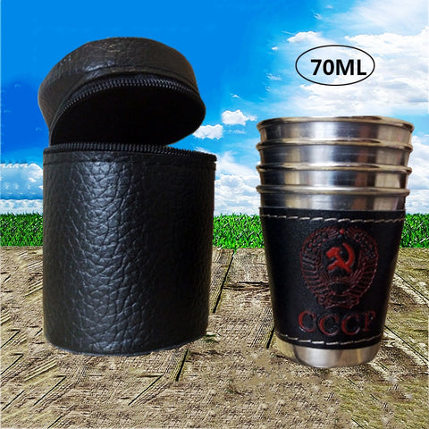 4PCS  70ML Stainless Steel  Portable Travel Cups