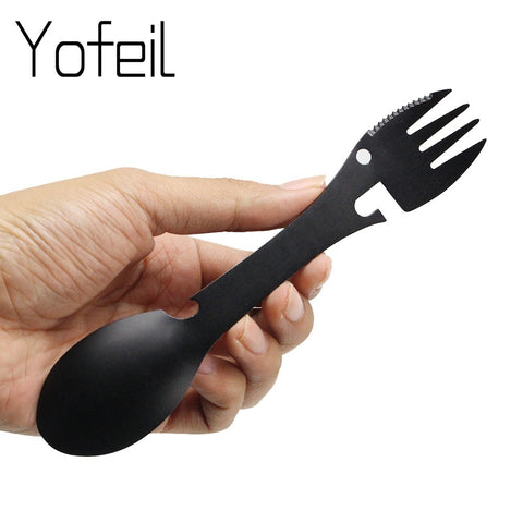 Camping Fork Spoon Multi-function Stainless Steel Cutlery