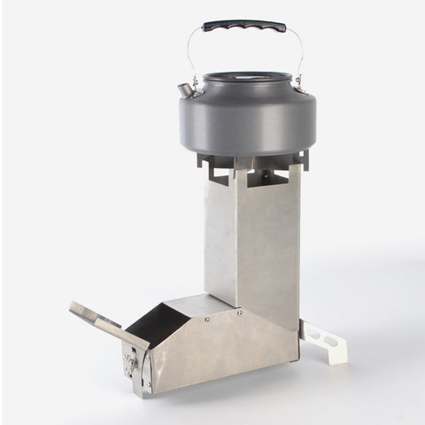 Lixada Foldable Rocket Stove Windproof Stainless Steel Camping Stove Picnic Wood Burning Stoves BBQ Cooking Furnace Wood Stove