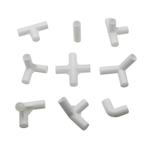 5 Pcs 12mm PVC Straight Elbow  Cross Connector Joint 60 90 120 135 Degree Tee Connector